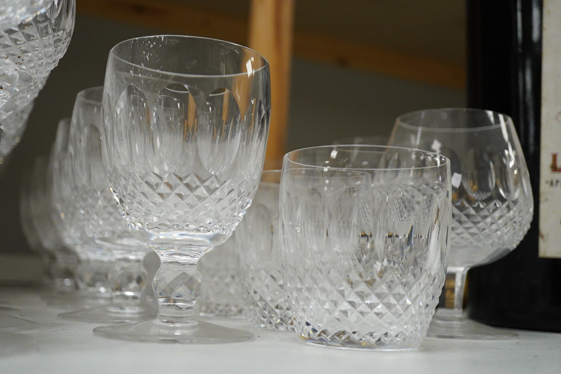 A large suite of Waterford glassware, including wine, spirt, brandy etc (45)